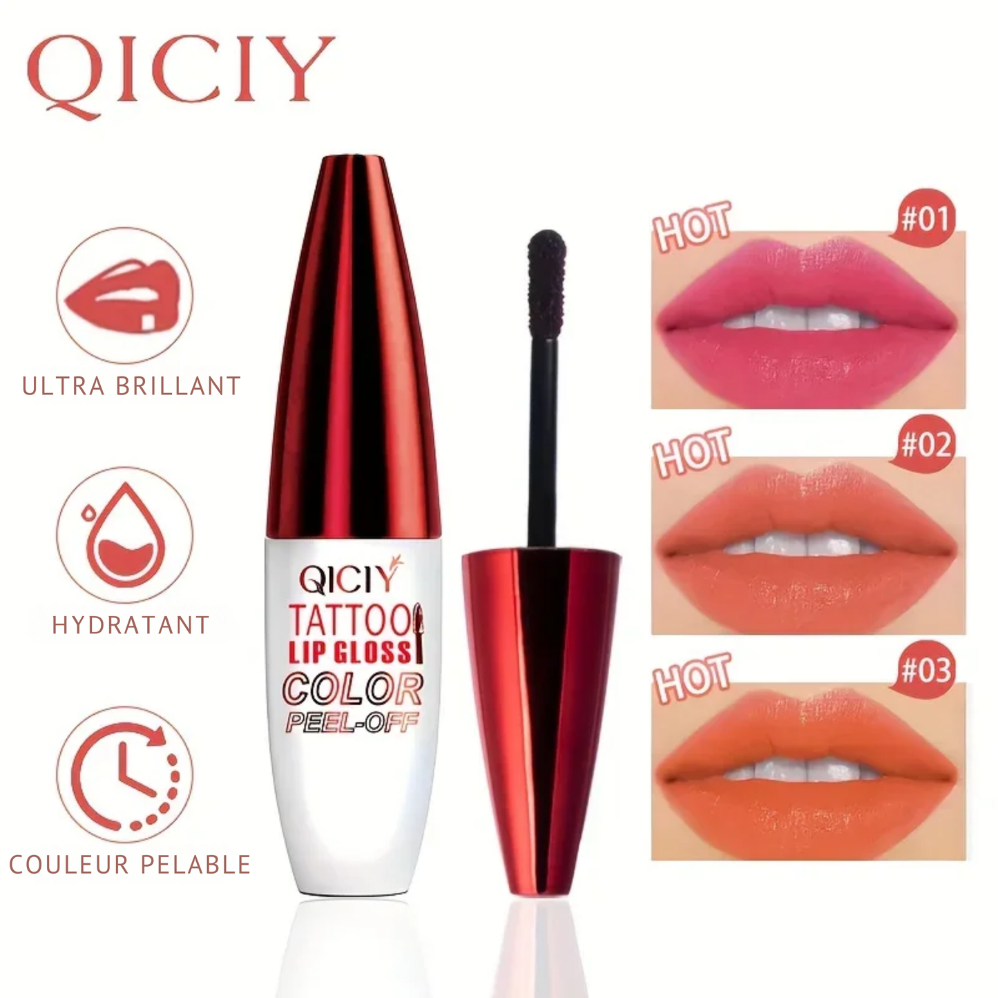 Qiciy™ – Gloss Tatouage Effet Peel-Off