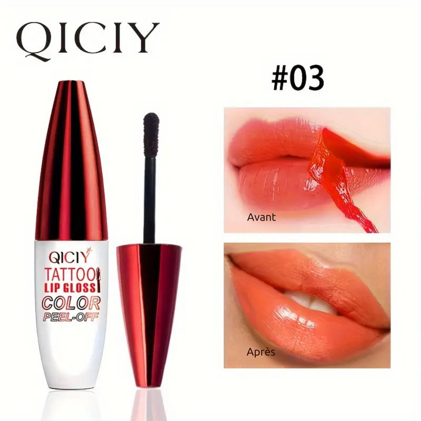 Qiciy™ – Gloss Tatouage Effet Peel-Off